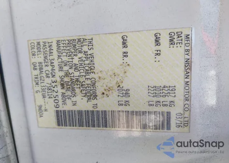 2016 Nissan Altima 2.5 S from USA, damaged, VIN 1N4AL3AP4GN352509